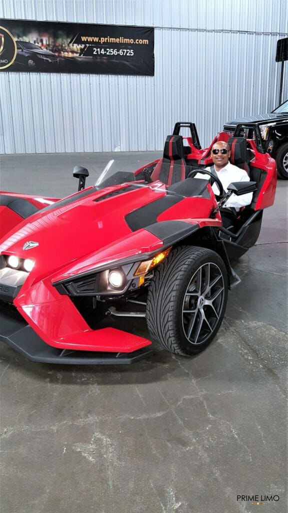 Michael Burrowes in our Polaris Slingshot