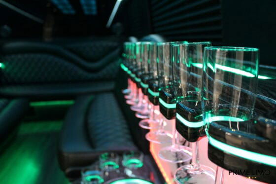 Limo Sprinter Interior Glassware